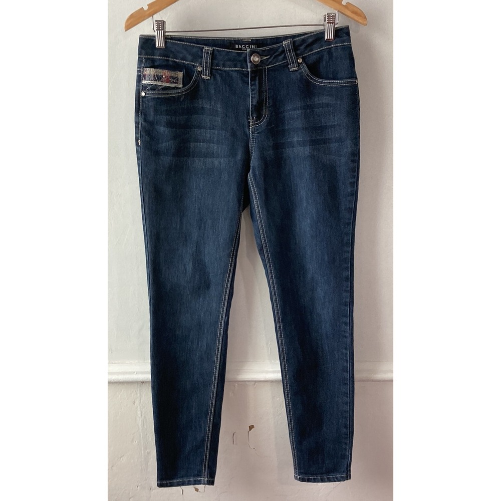 Baccini Women's Size 4 4P Petite Stretch Skinny Sequins jeans j285